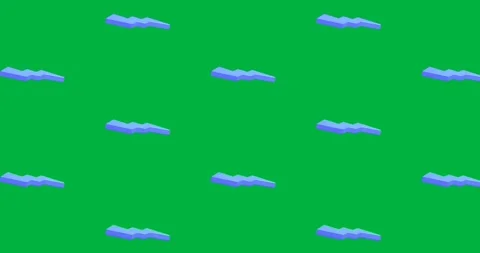 Animation of rows of blue thunders pattern moving on transparent background Stock Footage 318052881