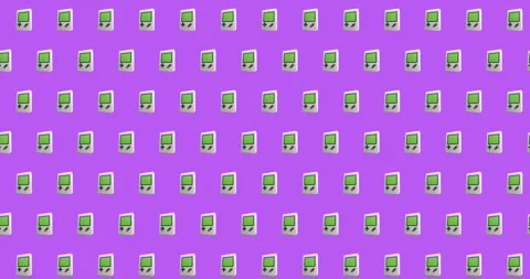 Animation of rows of computer pattern moving on purple background Stock Footage 251626375