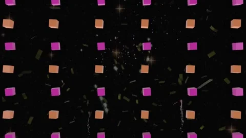 Animation of rows of cubes moving on bla... | Stock Video | Pond5