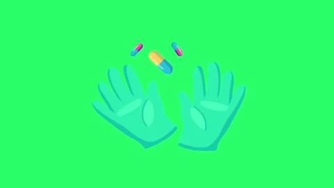 Animation rubber gloves isolate on green screen. Stock Footage 276428471