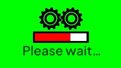 Animation of a running process showing a rotating gear and progress bar Stock Footage 232721998