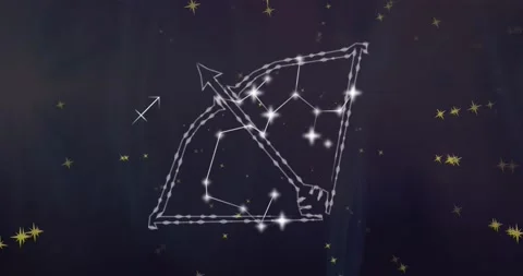 Animation of sagittarius star sign on cl... | Stock Video | Pond5