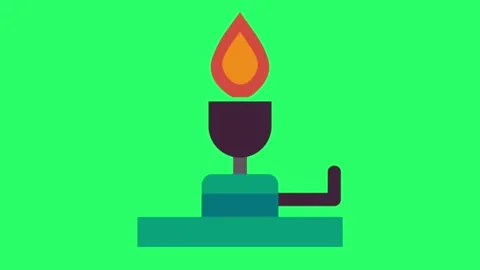 Animation salcohol lamp on green background. Stock Footage 245329897