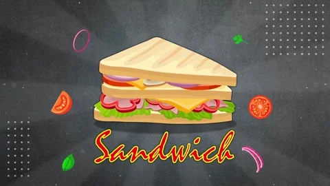 Animation of sandwich with cheese Stock Footage 303817541