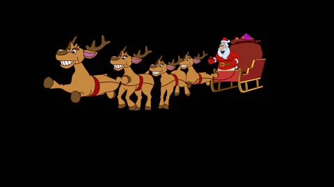 Animation Santa Claus Gallop Loop FullHD Stock Footage 92538271