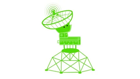 Animation of a satellite dish on a tripod structure Stock-Footage 315191369
