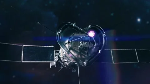 Animation With Satellite Orbiting ( 4K format LUT )  Stock Footage 210233315