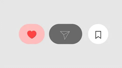 Animation of Like, Save and Share buttons in social networks. Stock Footage 283752044