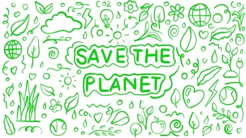 Animation of Save the planet green concept for environmental , ecology, etc Stock Footage 262610704
