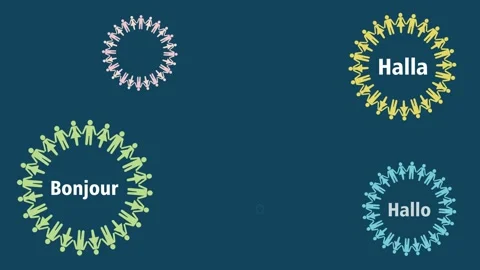 Animation for saying 'Hello' in different language to celebrate Internation.. Stock Footage 285135360