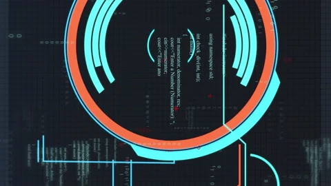 Animation of scan scope and data processing over black background Stock Footage 207365375
