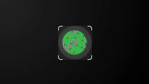 Animation of scanning and analysis biometric data from fingerprint. Animation of Stock Footage 132330826