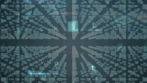 Animation of scanning, malware and warning over numbers and digital padlock Stock Footage 330657581