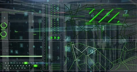 Animation of scanning malware warning text and data processing over computer Stock Footage 327714815
