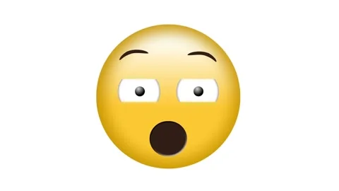 Animation of scared emoji icon over moving red lights trails Stock Footage 328708885