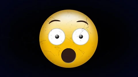 Animation of scared emoji icon over network of connections Stock Footage 329025606