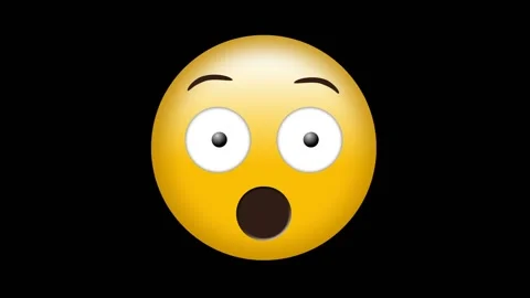 Animation of scared emoji icon over moving red shapes on black background Stock Footage 329126217