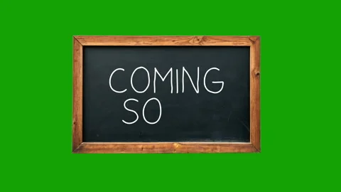 Animation of a school blackboard with the text 'Coming Soon' being written. Stock Footage 303502037