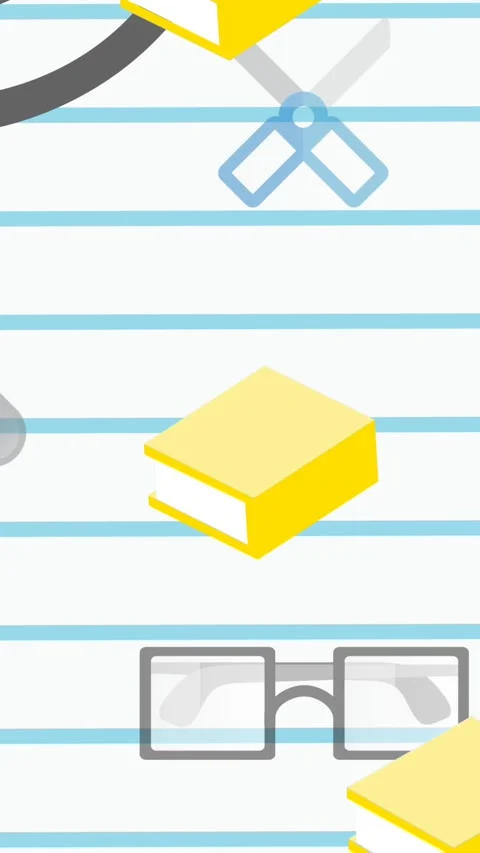 Animation of school items icons moving on white background Stock Footage 342097569