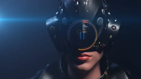 sci-fi woman face in Stock Video Pond5