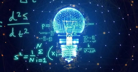Animation of scientific data processing over lightbulb on black background Stock Footage 310303893