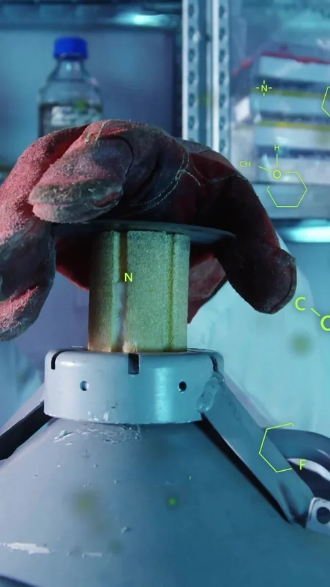 Animation of scientific data processing over diverse scientists in laboratory Stock Footage 323780658