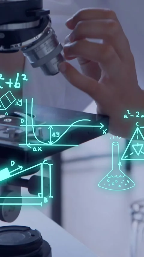 Animation of scientific data processing over caucasian female scientist with Stock Footage 323898335