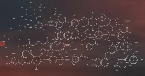 Animation of scientific data processing over red background Stock Footage 330728866