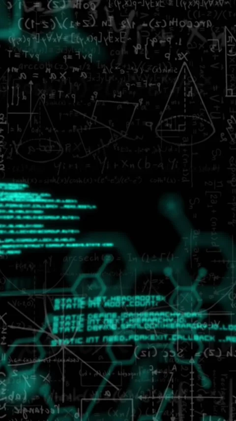 Animation of scientific data processing over mathematical equations on black Stock Footage 342004365