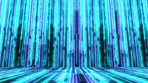 Animation of scifi wall backgorund with neon lines. Cyber data animation. Be Stock Footage 246677197