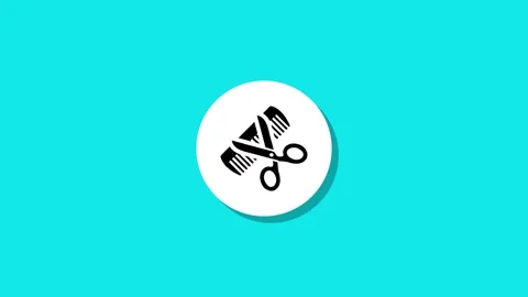 Animation of scissors cutting hair comb, concept of hair salon and hairdres.. Stock Footage 329272552