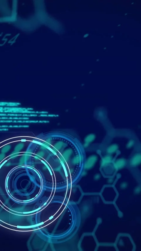 Animation of scope and data processing over dark background Stock Footage 342806023