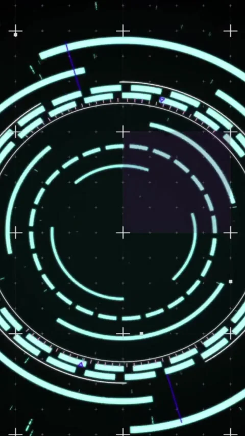 Animation of scope and data processing on black background Stock Footage 343902632