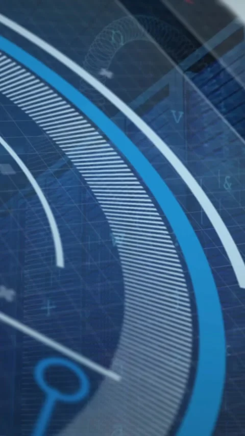 Animation of scope and data processing over computer circuit Stock Footage 343920705