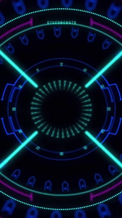 Animation of scope and data processing on black background Stock Footage 344011756
