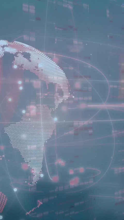 Animation of scope scanning and binary coding over man wearing vr headset Stock Footage 322148286