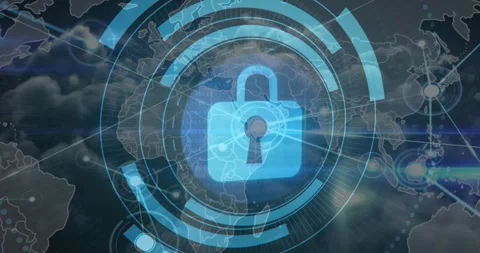 Animation of scope scanning and binary coding over man wearing vr headset Stock Footage 330586735