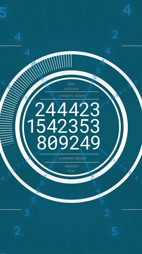 Animation of scope scanning and data processing over blue background Stock Footage 320444221