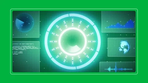 Animation of scope scanning and data processing on digital screens Stock Footage 325030820