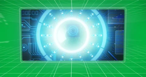 Animation of scope scanning and data processing on screens Stock Footage 325178431