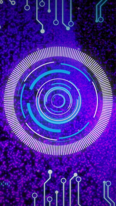 Animation of scope scanning and data processing over computer circuit board Stock Footage 341953348