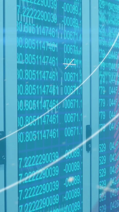 Animation of scope scanning and data processing over computer servers Stock Footage 343079607