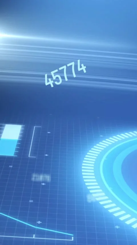 Animation of scope scanning and data processing over blue background Stock Footage 343738194