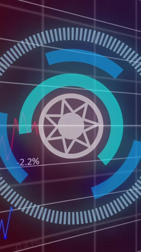 Animation of scope scanning and data processing Stock Footage 343866475