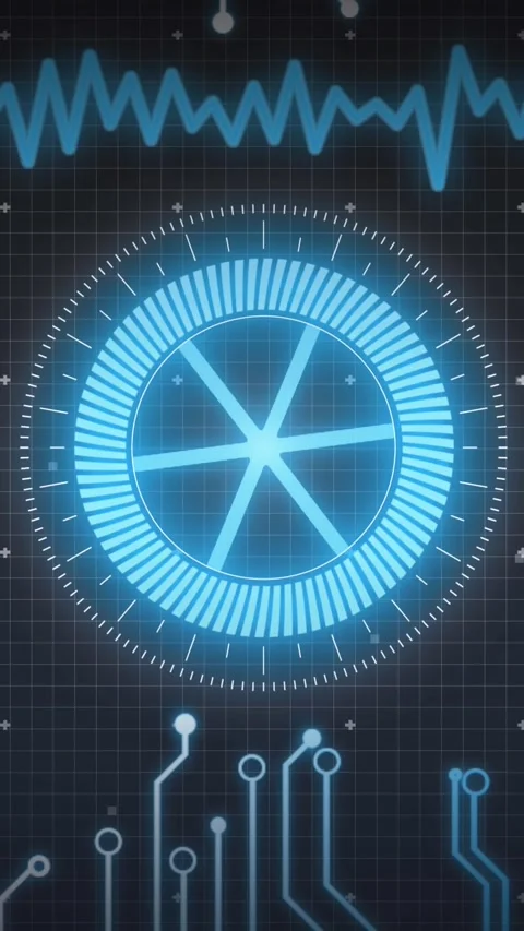 Animation of scope scanning and data processing over computer circuit board Stock Footage 343902322