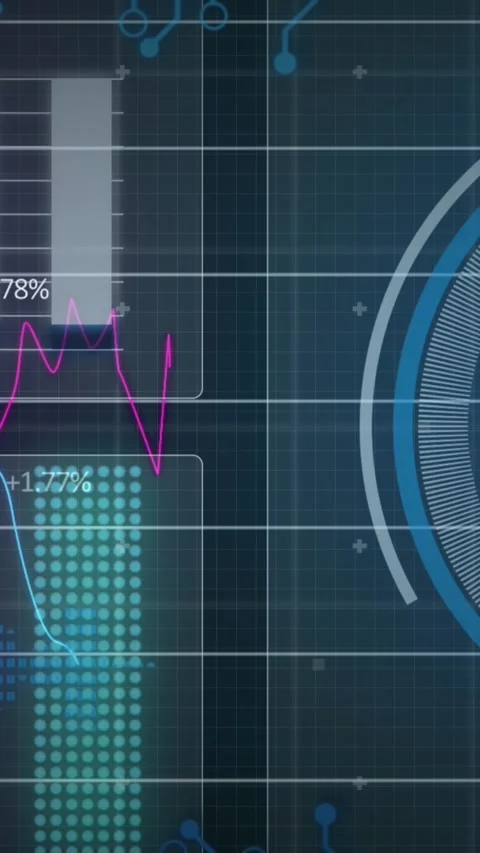 Animation of scope scanning and data processing Stock Footage 343902475