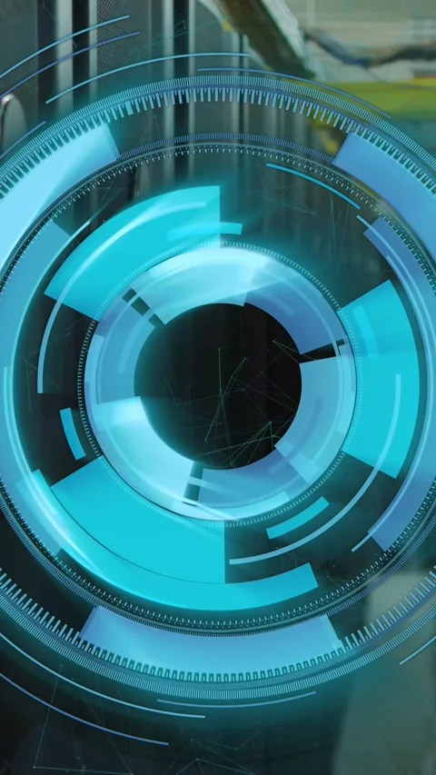 Animation of scope scanning and data processing over computer servers Stock Footage 344525307