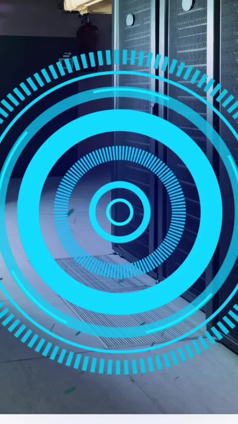 Animation of scope scanning and data processing over computer servers Stock Footage 344614179