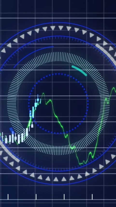 Animation of scope scanning and data processing over blue background Stock Footage 344706219