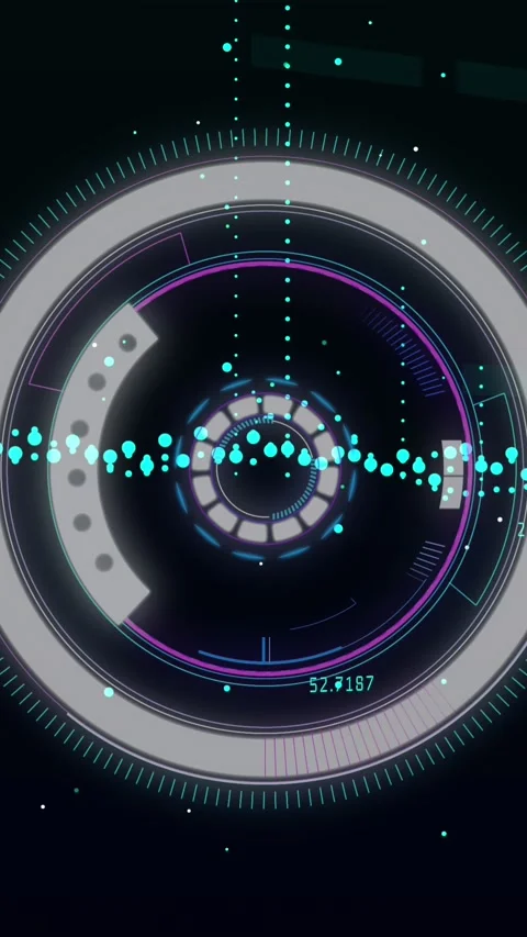 Animation of scope scanning and data processing over black background Stock Footage 344745616